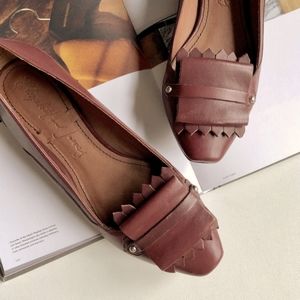 Elizabeth + James Gavin Brown Leather Fancy Loafer Flats 6.5